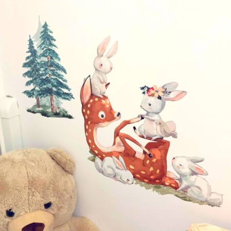 Dětské samolepky na zeď - Lesní zvířátka