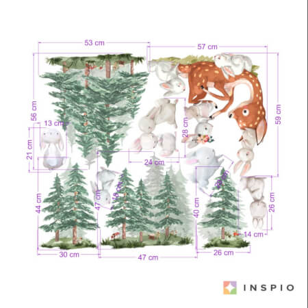 Stickers muraux - Lapins dans la forêt