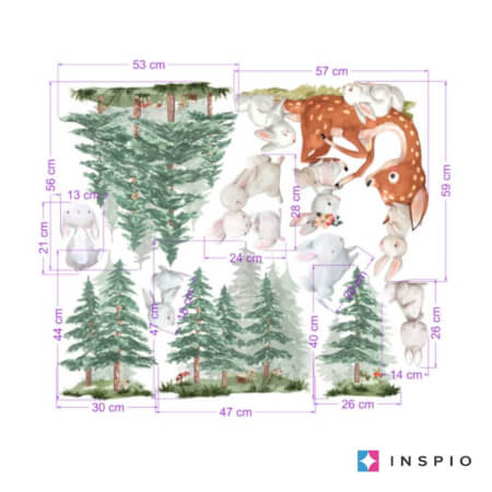 Wall stickers - Rabbits in the forest