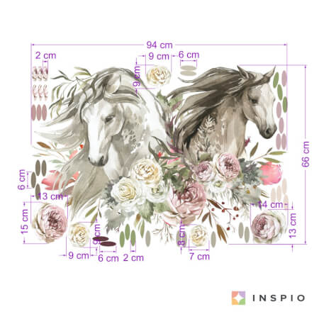 Romantic sticker with horses - stickers for teenagers
