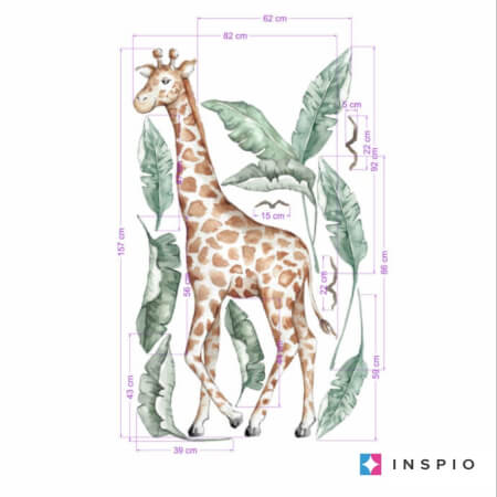 Adesivi in tessuto - Giraffa del mondo SAFARI