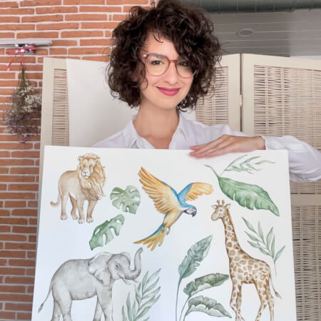 Текстилни стикери – жираф от колекцията „САФАРИ“