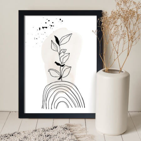 Černobílý květ - obraz na stěnu 