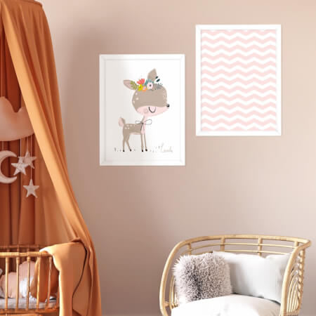 Obraz do dětského pokoje - malovaná srnka 