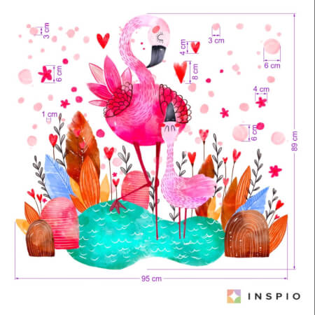 Falmatricák gyerekszobába - Flamingók 