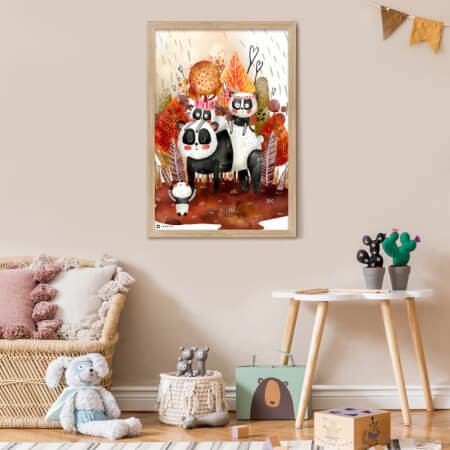 Mädchenzimmer Bild Pandafamilie