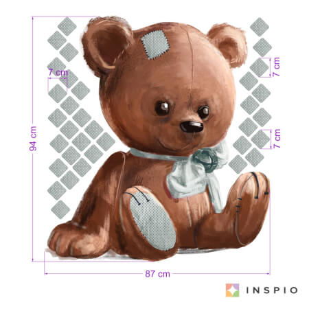 Wandtattoo über dem Kinderbett - Teddybär für Jungen