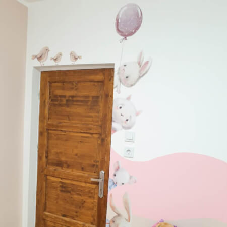 Adesivi da parete - Animaletti ad acquerello intorno alla porta