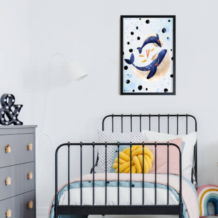 Obraz do detskej izby - Veľrybky s bodkami