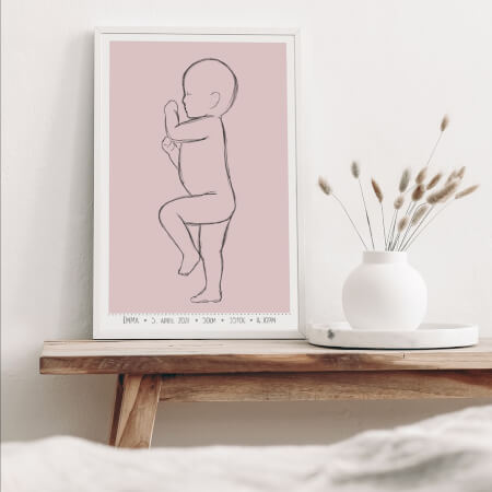 Obraz na stenu s novorodencom v skutočnej veľkosti - 60x40cm