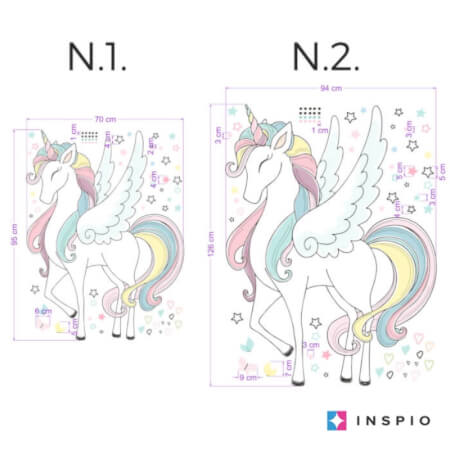 Papel pintado adhesivo de unicornio: papel pintado textil con los colores del arcoíris