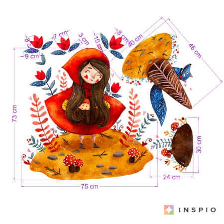Stickers muraux contes de fées - Le Petit Chaperon Rouge