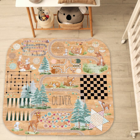 Children's carpet from cork - Forest animals and games for children