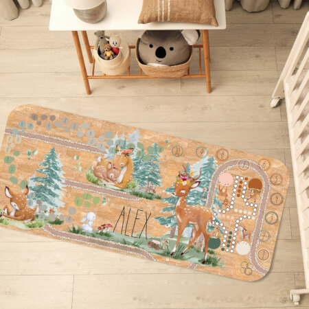 Dětský koberec z korku - Lesní svět a hry pro děti