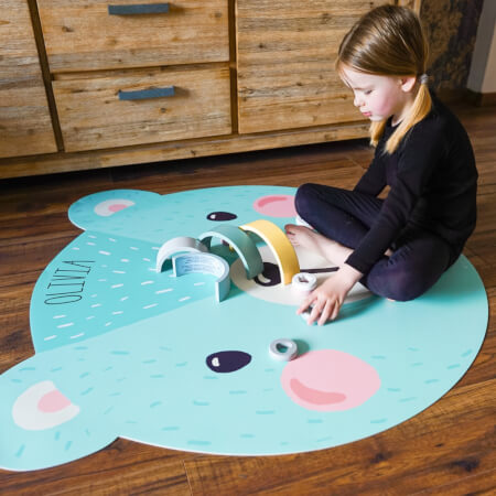 Постелка за детска стая INSPIO - ментовозелена мечка