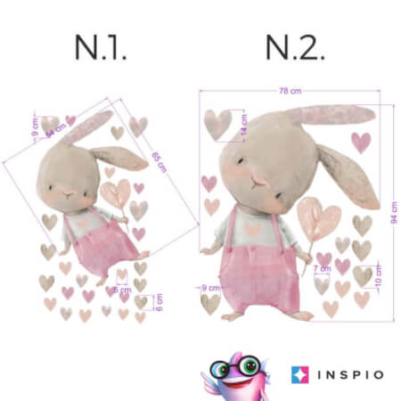 Kids stickers - Bunny sticker with a heart 
