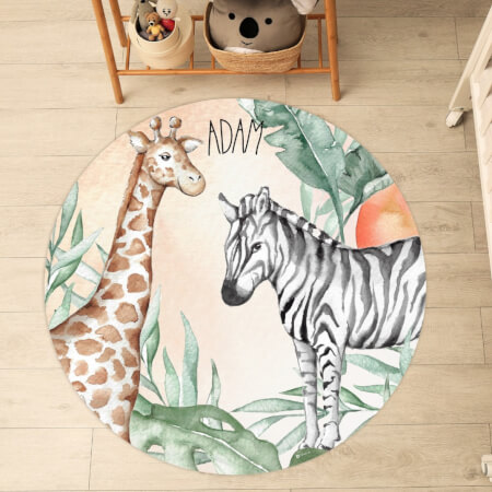 Bērnu grīdas paklāji — zebra, žirafe SAFARI
