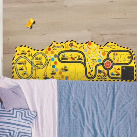 Játszószőnyeg az ágyhoz utacskával és építőipari autókkal