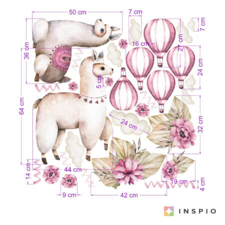 Falmatricák - Rózsaszín alpakák