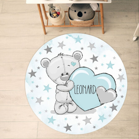 Childrens room rug INSPIO -  Teddy bears in blue
