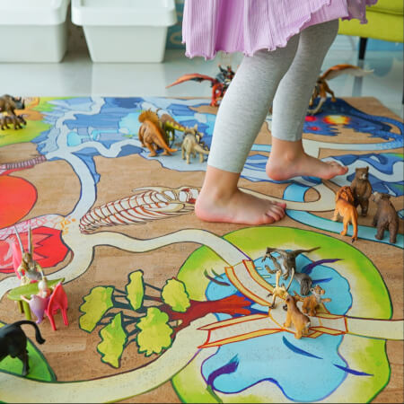 INSPIO koberec na hraní - Pohádková země s duhou Korkoland