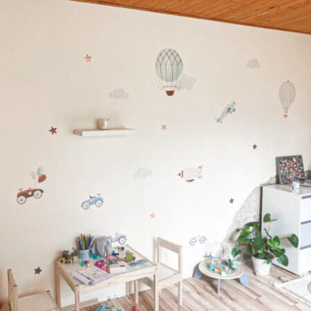 Nálepky do detskej izby - Retro autá a balóny