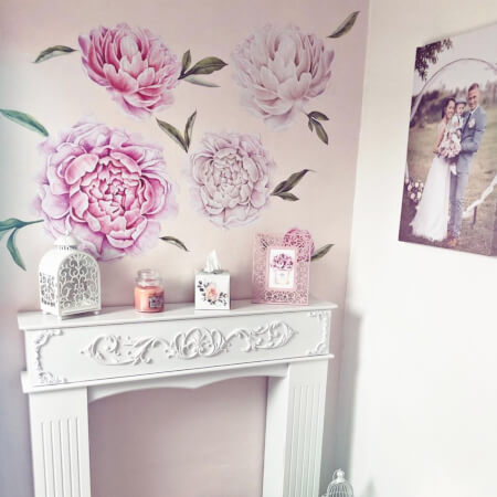 Self-adhesive flower wallpapers - Peonies