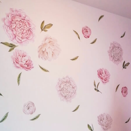 Self-adhesive flower wallpaper - Peonies