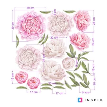 Self-adhesive flower wallpaper - Peonies