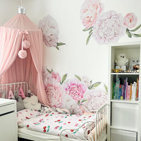 Self-adhesive flower wallpapers - light pink Peonies