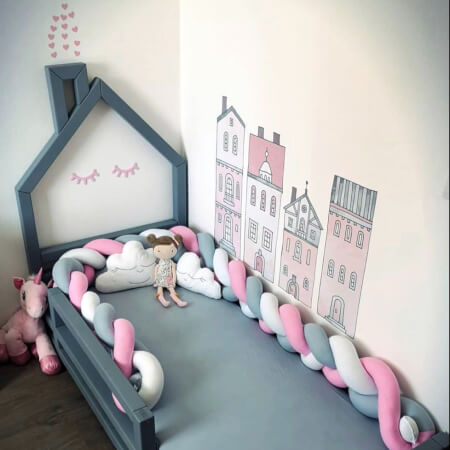 Zidne naljepnice - ružičaste kuće