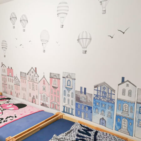 Wall stickers - Blue houses