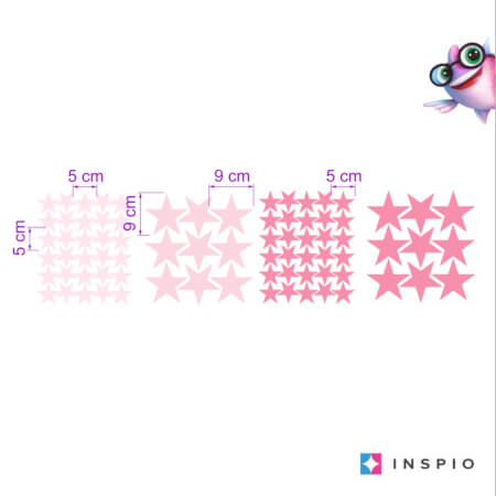 Pink stars - wall stickers for girls