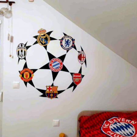 Pegatinas autoadhesivas para pared: clubs de fútbol UEFA