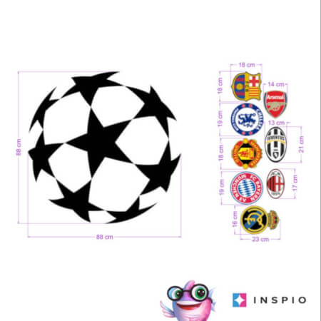 Samoljepljive zidne naljepnice „UEFA nogometni klubovi“