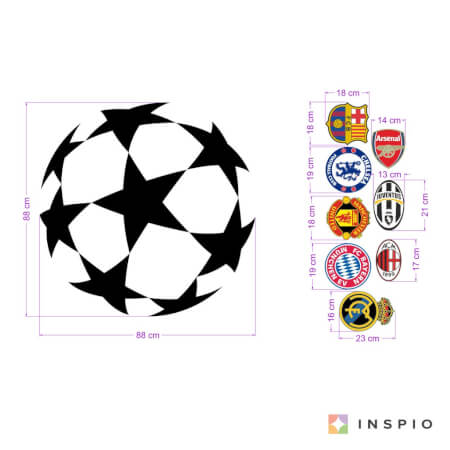 Self-adhesive wall stickers Football clubs UEFA