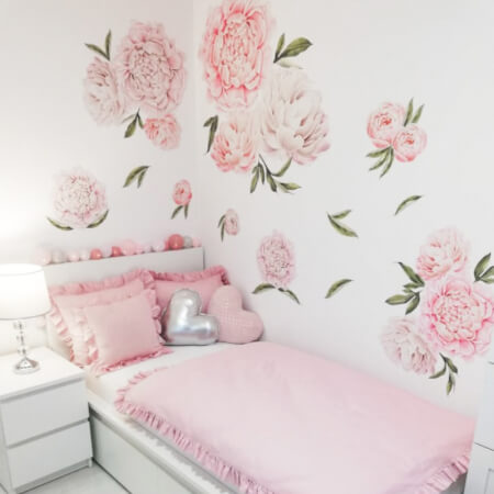 Papel de parede autocolante - Peóneas em rosa claro