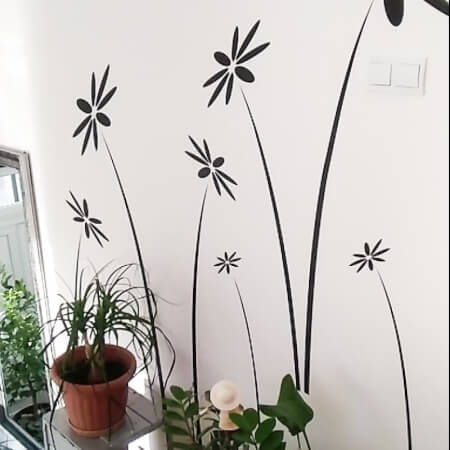 Flori de romaniță - autocolant pe perete