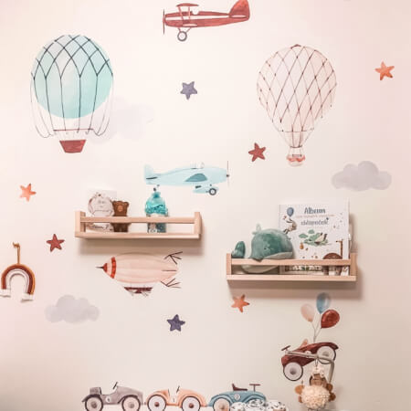 Zelfklevend behang voor aan de muur - Retro auto's en ballonnen