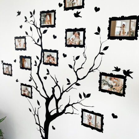 Samolepka na zdi ve vlastní barvě - Strom s fotkami