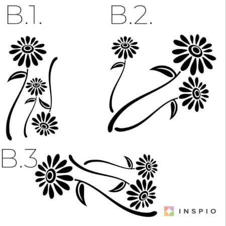 Stickers muraux - Trois fleurs