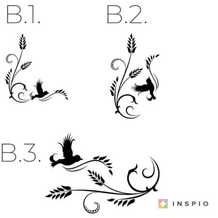 Adesivi da parete - Ornamento con uccello