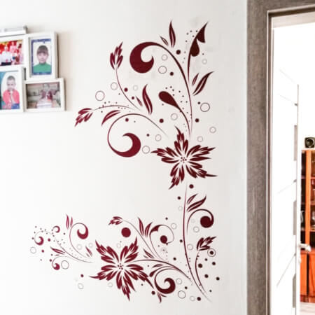 Autoadhesivos decorativos para pared - Adorno floral