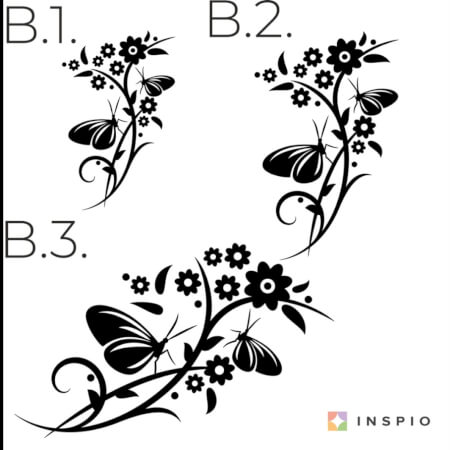 Adesivo murale - Farfalle e fiori
