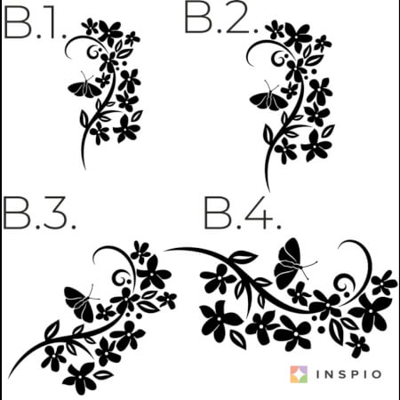 Sticker mural - Papillon et myosotis