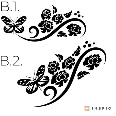 Nálepka na zeď - Motýl s květinami