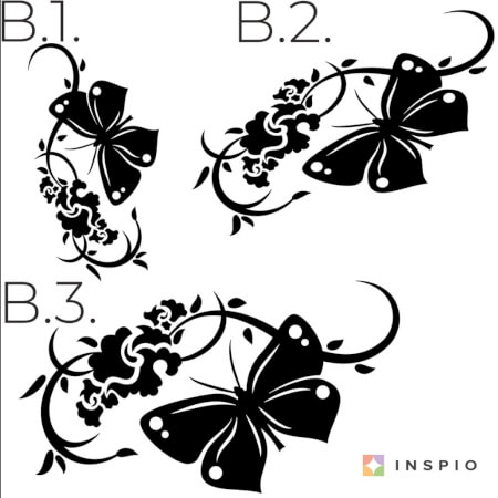 Adesivi murali - Ornamento e farfalla